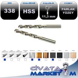 TAŞLANMIŞ MATKAP UCU   11.3 mm