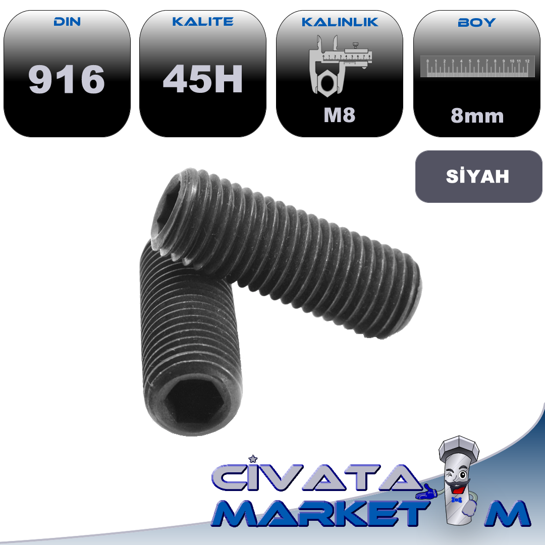 M8*8 SETSKUR SİYAH