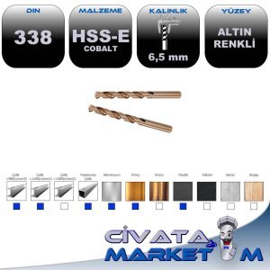 GOLD SERİ MATKAP UCU HSS-E  6.5 MM