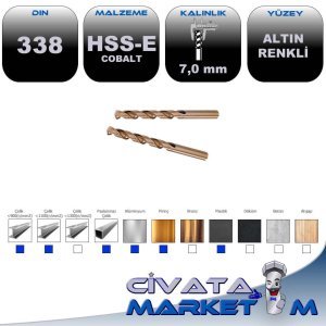 GOLD SERİ MATKAP UCU HSS-E  7.0 MM