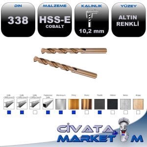 GOLD SERİ MATKAP UCU HSS-E 10.2 MM